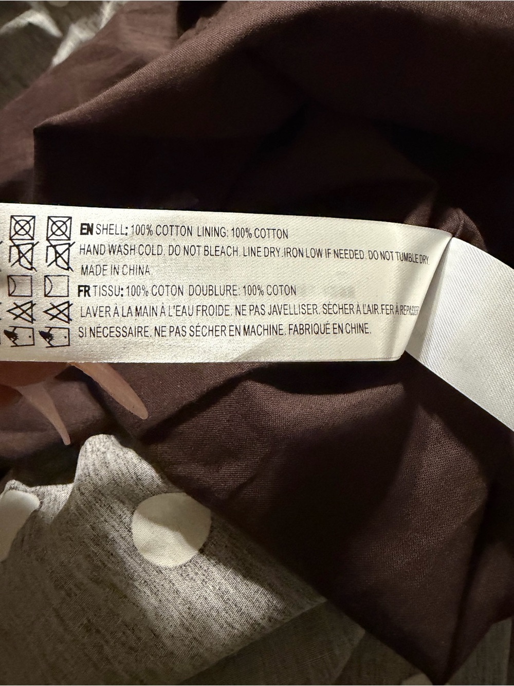 En Saison Brown Strapless Polka Dot Midi Dress with Cream Dots (Straps included) - Picture 6 of 6